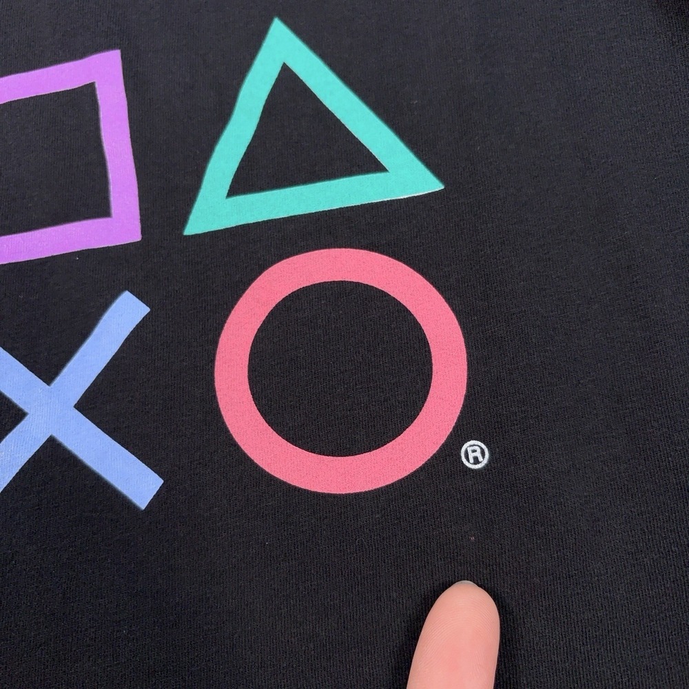 PlayStation Graphic T-Shirt M Black 100% Cotton Sony Video Game Y2K Spellout - Picture 9 of 16